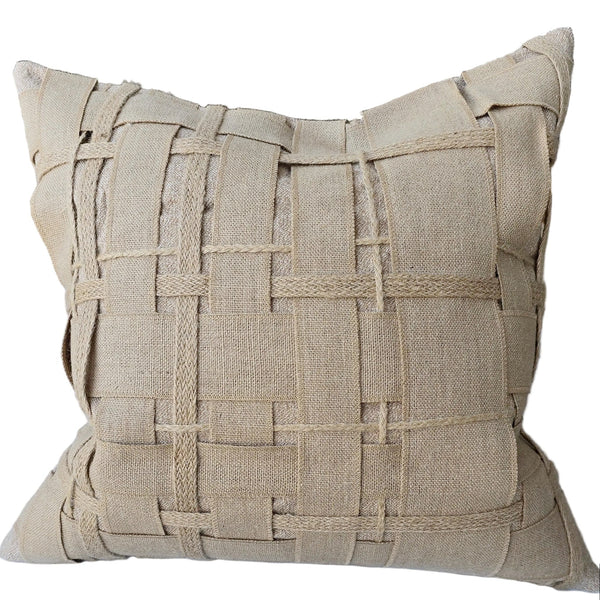 Nomad Jute Linen Rustic Cushion 55cm Square - Woven