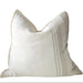 The Anchor Heavyweight Linen Cushion 55cm Square - Cream White | Natural Beige Stripe