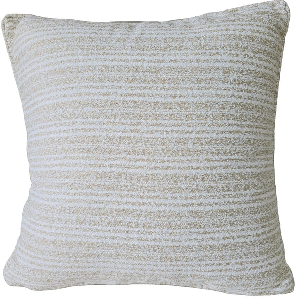 Monet Solution Dyed Eco-Friendly Outdoor Cushion 55cm Square Polyester Filled - Natural Pinstripe