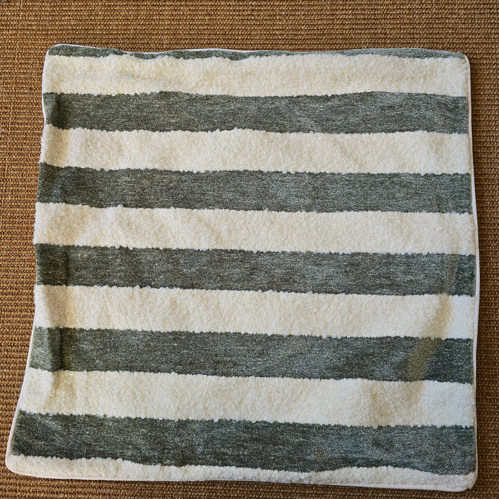 COVER ONLY - Daleyza Cushion 55cm Square - Striped | Moss Green