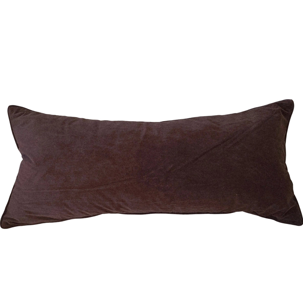 The Boulevard Luxe Velvet Long Lumbar 40x90cm - Dark Chocolate