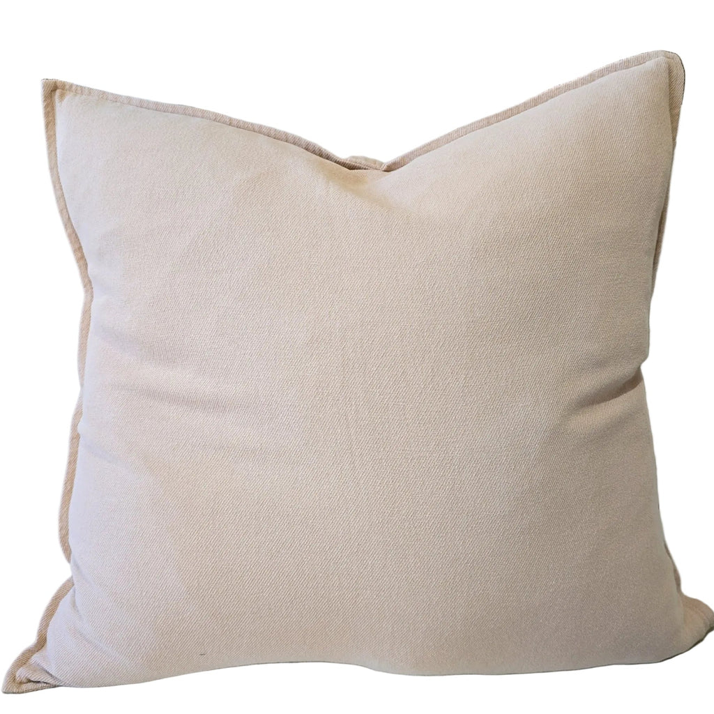 Aura Linen Cotton Cushion 55cm Square - Serene Ecru