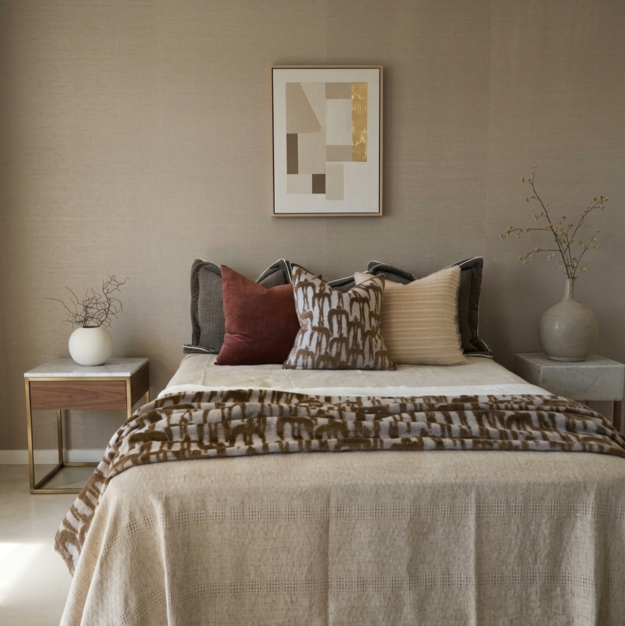 The Swallow Massive Throw Bedcover 150cm x 230cm - Terracotta