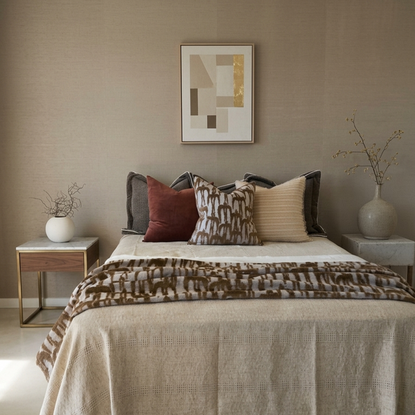 The Swallow Massive Throw Bedcover 150cm x 230cm - Terracotta