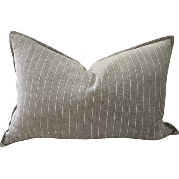 Everly Pure Linen Cushion 40x60cm Lumbar - Khaki