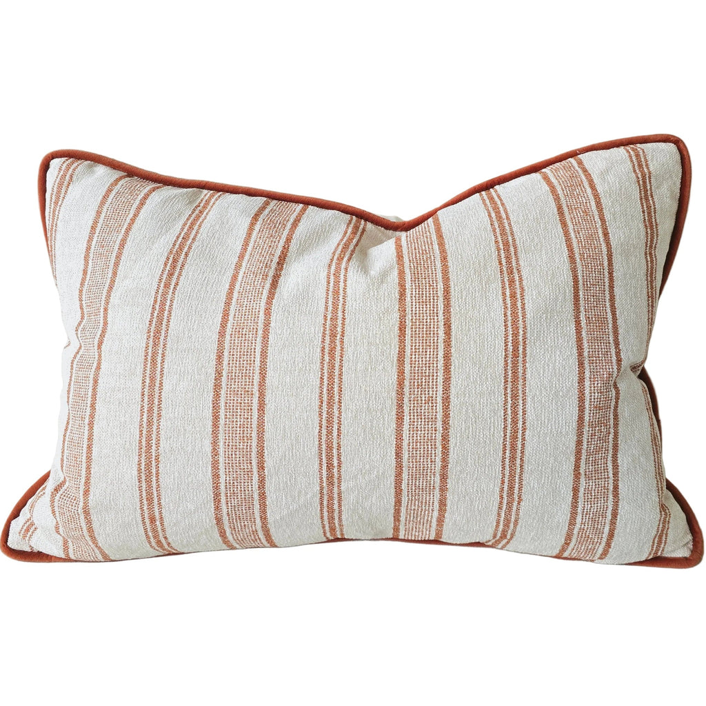Mingarri Stripe Cushion 40x60cm Lumbar - Terracotta | Cream White