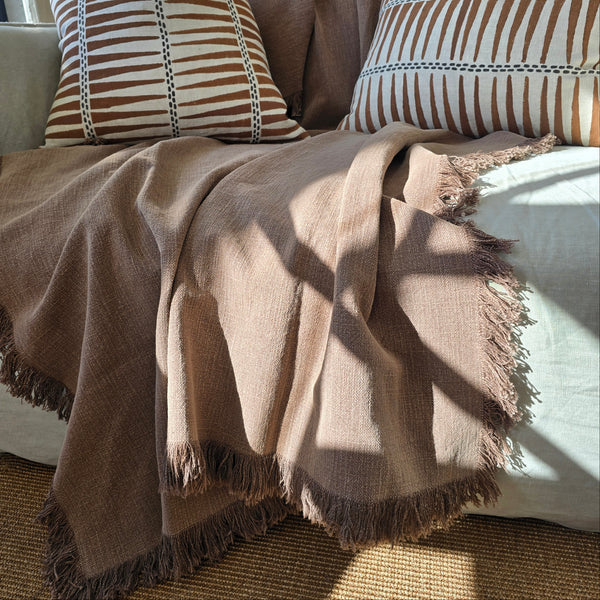 Champêtre Heavy Weight French Linen Massive Throw 140x220cm - Chocolate Brown