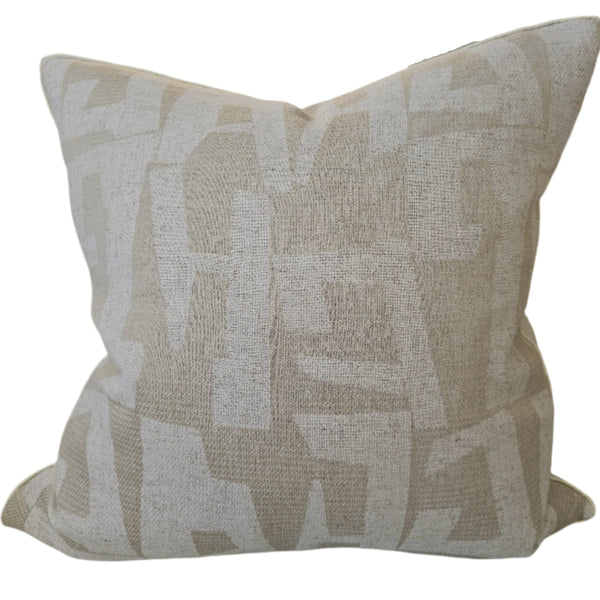 Sadie Cushion 55cm Square - Green | Off White