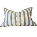 Lola Pure Linen Cushion 40x60cm Lumbar - Olive Green & Black Striped | White Base