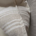 The Anchor Heavyweight Linen Cushion 55cm Square - Cream White | Natural Beige Stripe