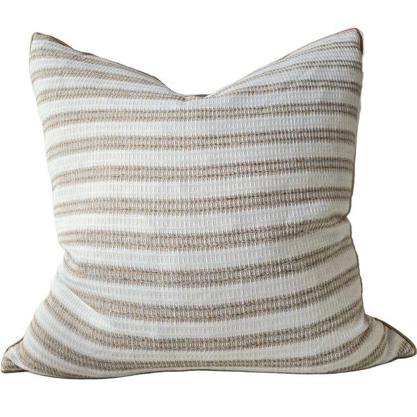 Hazel Cushion 55cm Square - Warm Hazelnut-Brown Stripe