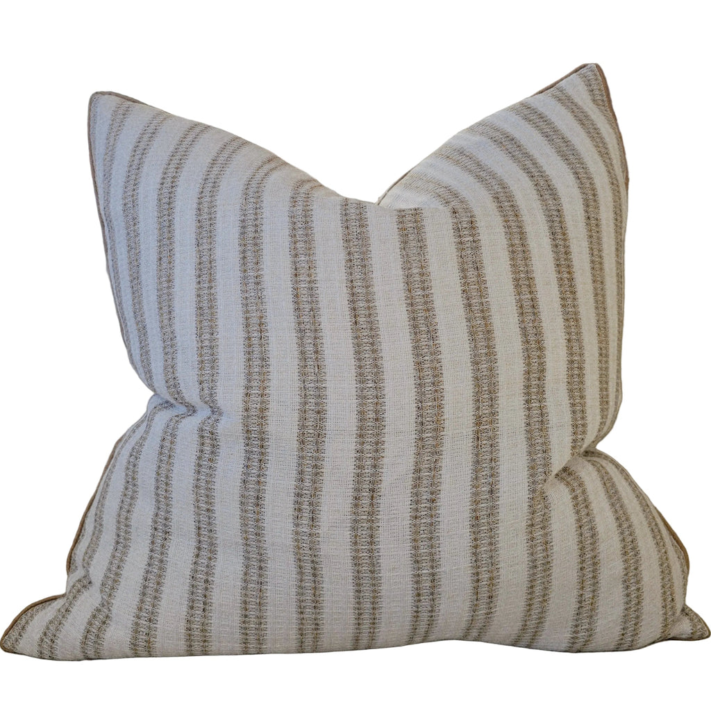Hazel Cushion 55cm Square - Warm Hazelnut-Brown Stripe