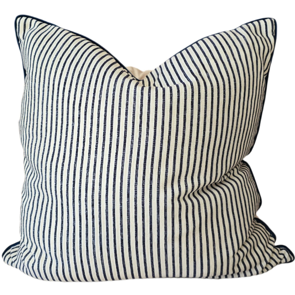 Remi Cushion 55cm Square - Navy Blue Striped