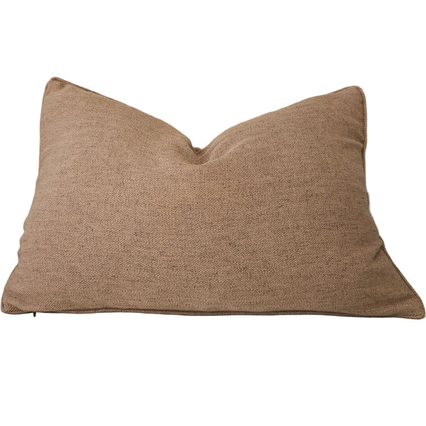 Cocoa Linen Blend Cushion 40x60cm Lumbar - Baked Clay