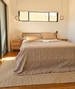 Sahara Linen Cotton Quilted Bed Cover Massive Blanket Coverlet Set 240cm x 260cm +2 Pillowcases - Oatmeal