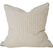 Chloe Cushion 55cm Square - Warm Beige and Off-White Fine Stripes