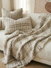 The Grounded Hand-loomed Rustic Texture Pure French Linen 55cm square - Chunky Basketweave