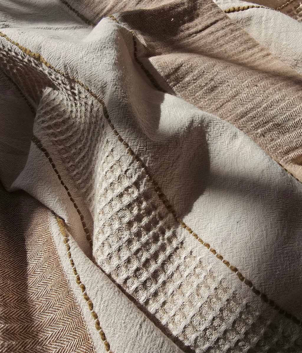 Grace Cotton Massive Throw 150cm x 230cm - Dusty Pink | Oatmeal