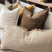 Riviera Heavy Weight Texture French Linen Fringed Edge Cushion 40x90cm Long Lumbar - Mocha