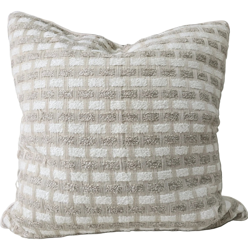 Lattice Cushion 55cm Square - Beige | Ivory