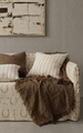 Esme Pinstripe Cushion 55cm Square - Oatmeal | Dark Brown