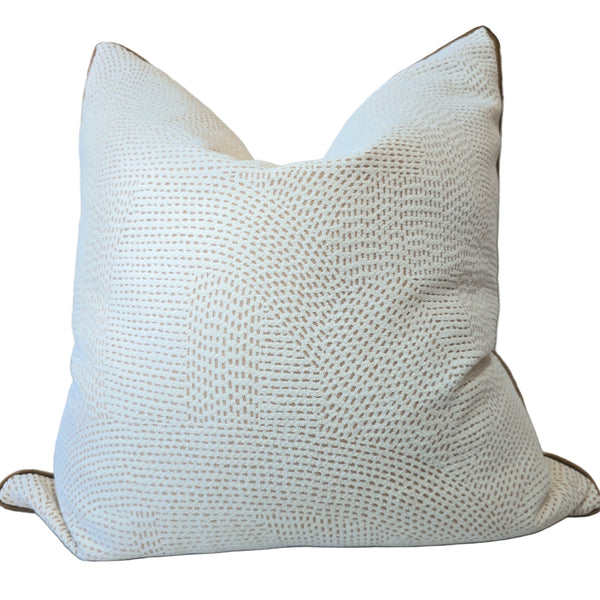 Ada Cushion 55cm square - Dotted Cream White