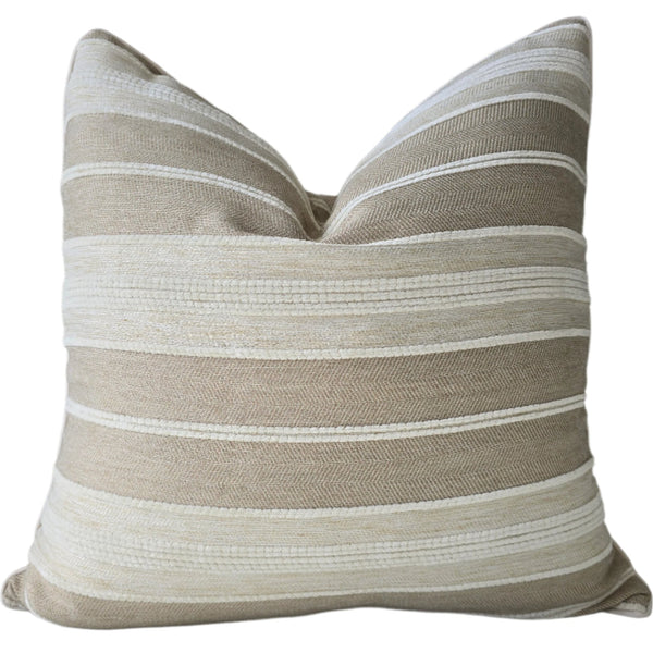 Ada Cushion 55cm Square - Sand | Stone Striped