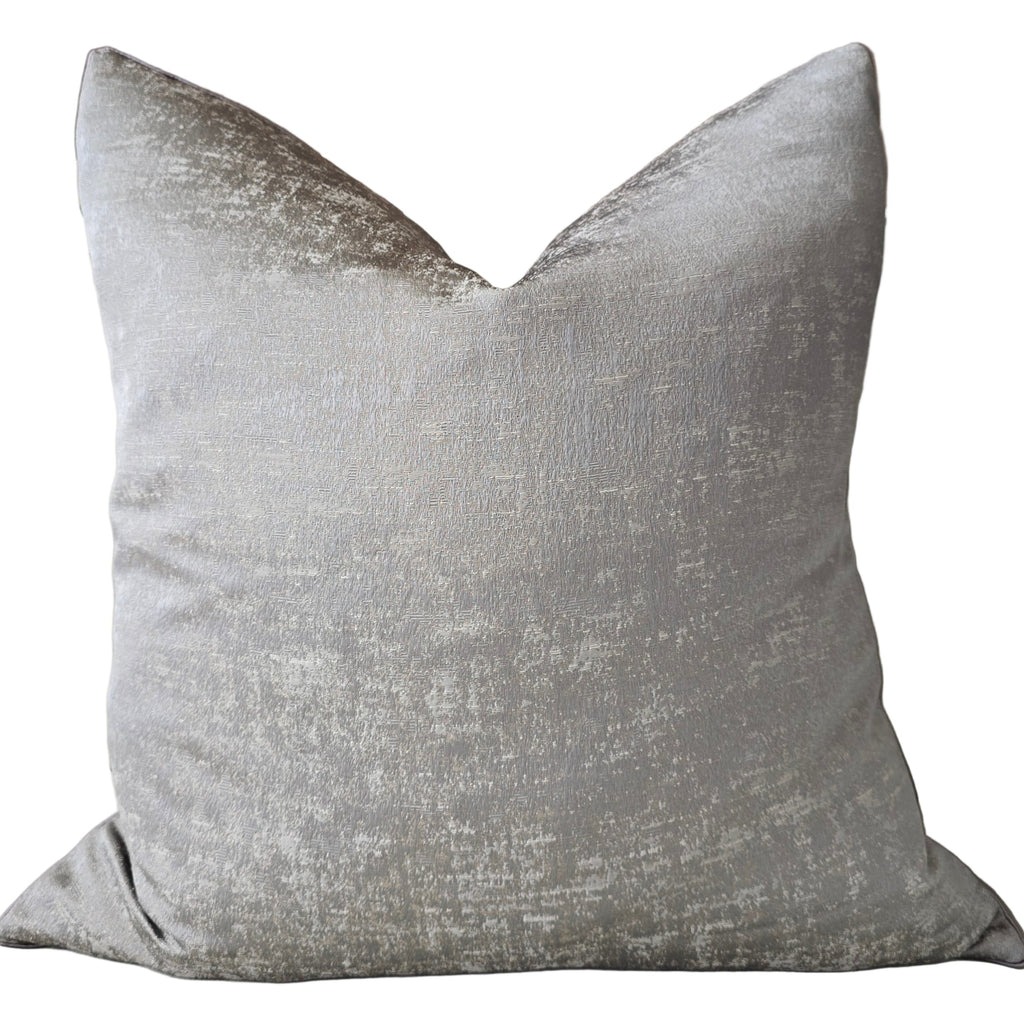 Lora Cushion 55cm Square - Texture in Metallic Grey