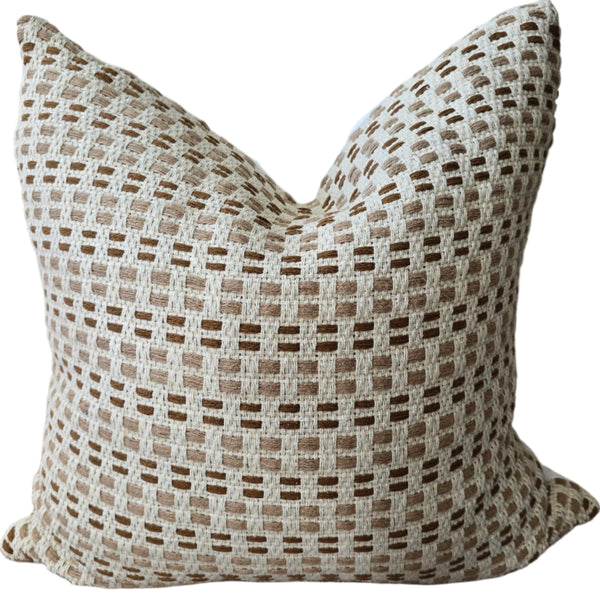 Ada Cushion 55cm Square - Woven Terracotta  | Off White | Sand