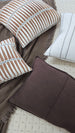 Tribal Artisan Block Printed Heavy Weight Pure French Linen Cushion 55cm Square - Mocha Mousse | Dark Brown Dotted