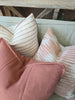 Avery Cushion 55cm Square - Coral Pink | White