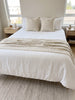 Atlas Massive Throw Bedcover 150cm x 230cm - Beige | Black Stripe