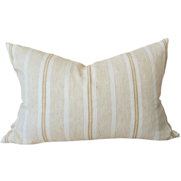 Everly Pure Linen Cushion 40x60cm Lumbar - Mellow Yellow | Cream