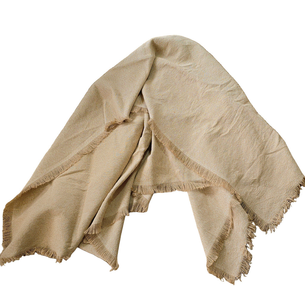 Katalia Jute Linen Massive Throw Bedcover 150x230cm - Peach