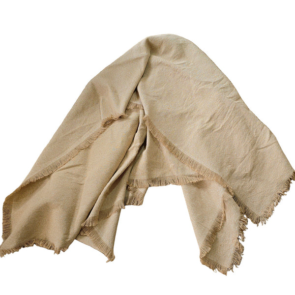 Katalia Jute Linen Massive Throw Bedcover 150x230cm - Peach