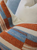 The Geo-Weave Colorblock Cushion 40x60cm Lumbar - Vibrant Orange | Light Blue | Beige