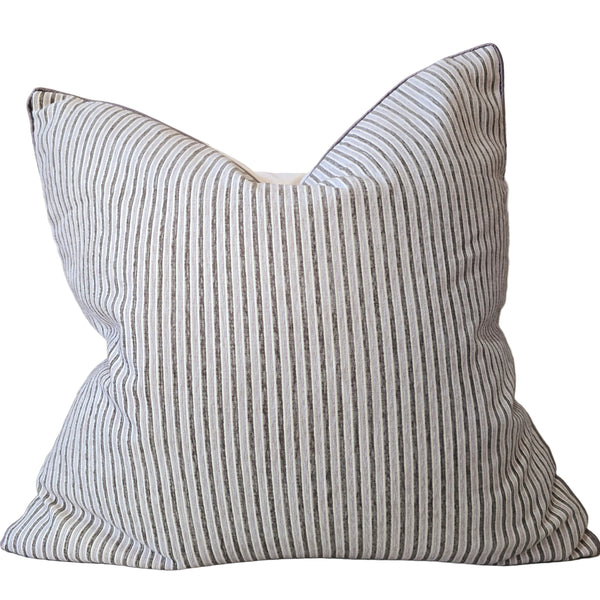 Remi Cushion 55cm Square - Smoked Grey Striped