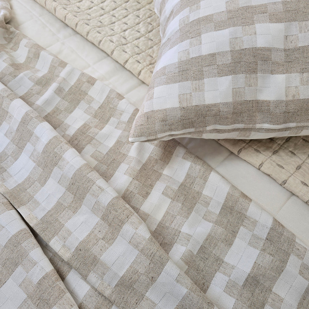 Isla Jacquard Linen Cotton Throw 150x200cm - Natural | Off White