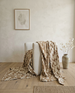 Zola Massive Throw  150cm x 230cm -  Ginger Brown | Off-White