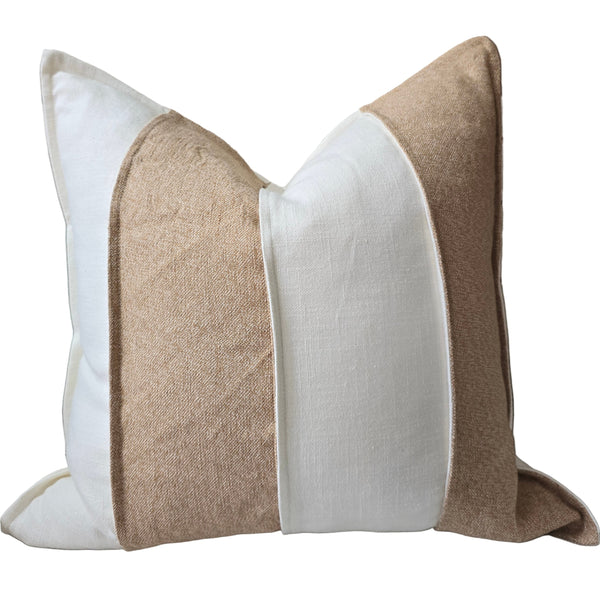 Katalia Linen Cotton Cushion 55cm Square - Peach | White