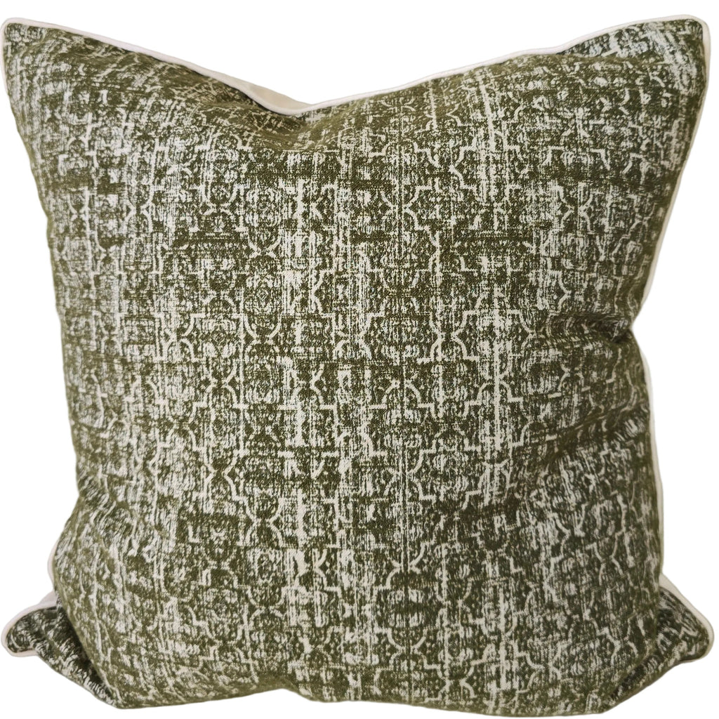 Trellis Cushion 55cm Square - Olive Green