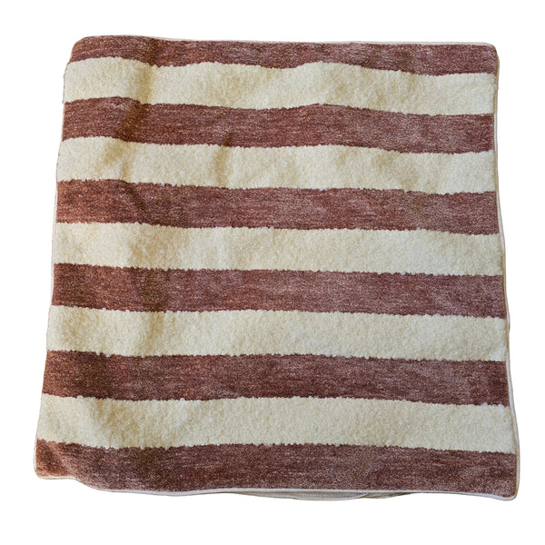 COVER ONLY - Daleyza Cushion 55cm Square - Striped | Moss Burgundy