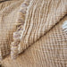 LIMITED EDTION - Eliana Muslin Cotton Texture Throw 150cm x 200cm - Warm Neutral