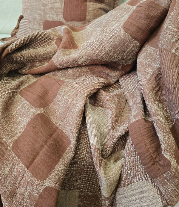 Mabel Cotton Massive Throw 150cm x 230cm - Terracotta | Natural