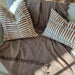 Tribal Artisan Block Printed Heavy Weight Pure French Linen Cushion 55cm Square - Mocha Mousse | Dark Brown Dotted