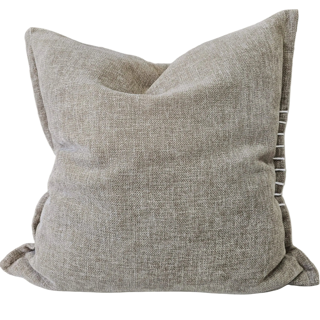 Calmey Hand-Stitched Artisan Cushion 55cm Square - Oatmeal Beige