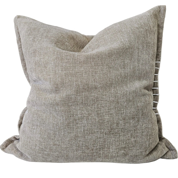 Calmey Hand-Stitched Artisan Cushion 55cm Square - Oatmeal Beige