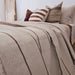 Irish Linen Cotton Bedcover Massive Throw 230x200cm - Brown Striped