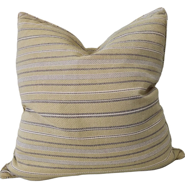 Hazel Cushion 55cm Square - Muted Sage | Khaki Stripes