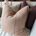 Eveleigh Stonewashed Linen Cotton Cushion 40x60cm Lumbar - Dark Nude | Embroidery Double Striped